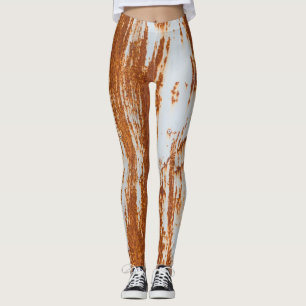 Rustic Steel: Grunge Wall Texture Leggings