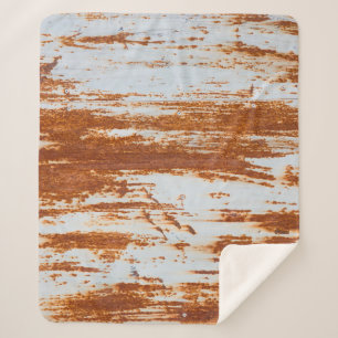 Rustic Steel: Grunge Wall Texture Sherpa Blanket