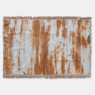 Rustic Steel: Grunge Wall Texture Throw Blanket