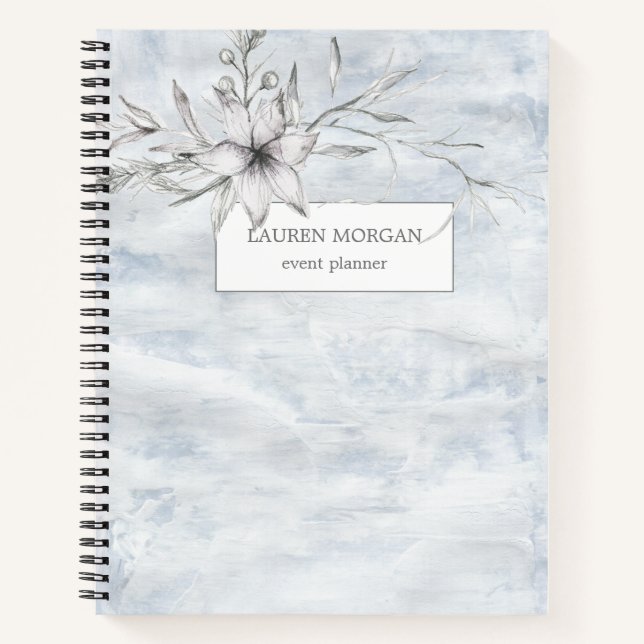 rustic stencil botanical monogram notebook (Front)