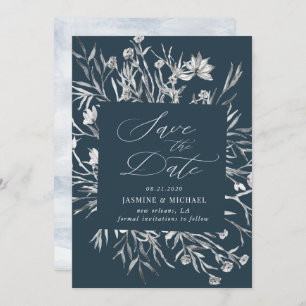 rustic stencil botanical Save the Date Invitation