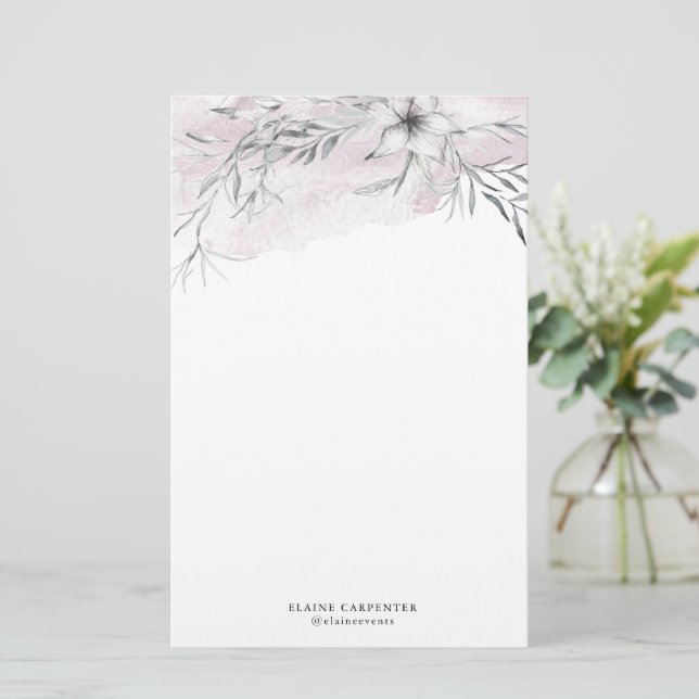Rustic Stencil Botanical Stationery Paper (Standing Front)
