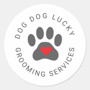 Rustic sticker with heart paw