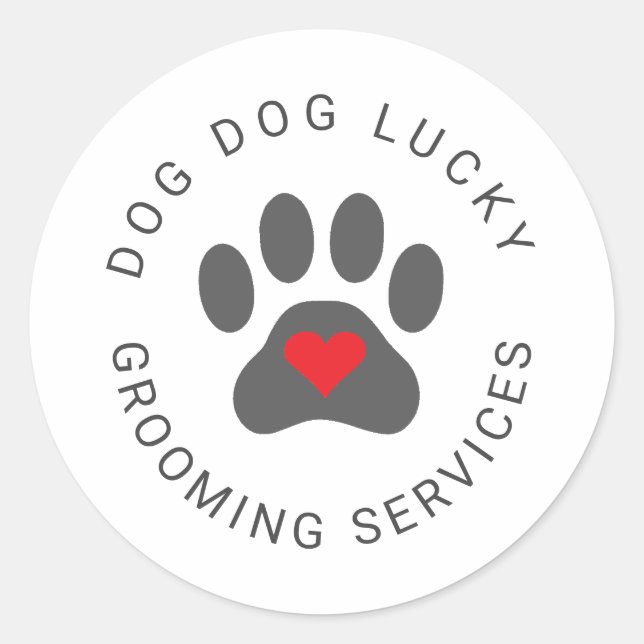 Rustic sticker with heart paw (Front)