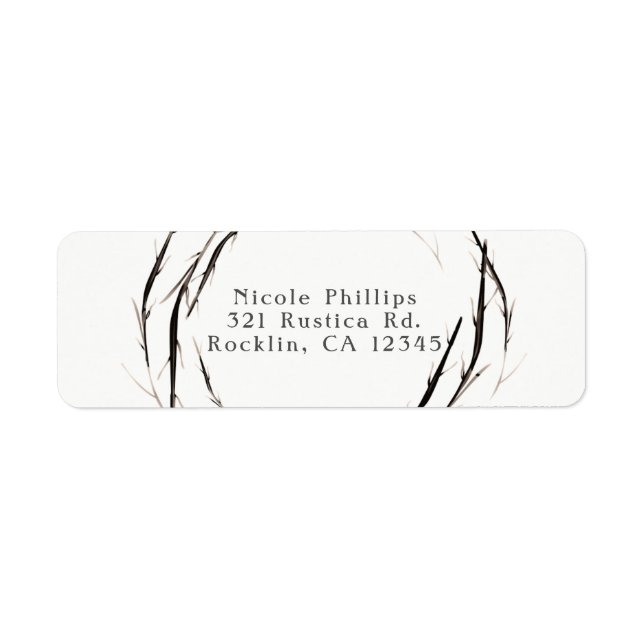 Rustic Sticks Twigs Branches Wreath Invitation (Front)
