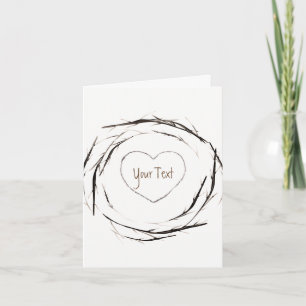 Rustic Sticks Twigs Branches Wreath Thank You Card