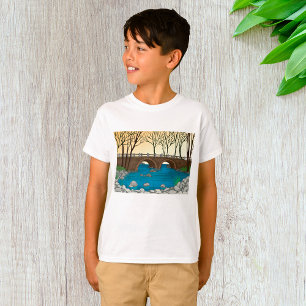 Rustic Stone Bridge Over River Nature Landscape  T-Shirt