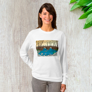 Rustic Stone Bridge Over River Nature Landscape T-Shirt
