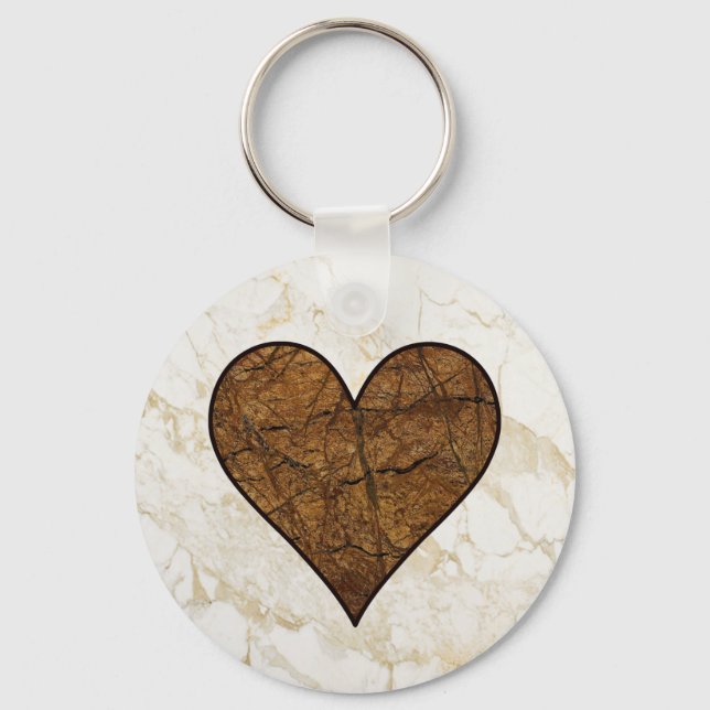 Rustic Stone Heart Keychain (Front)