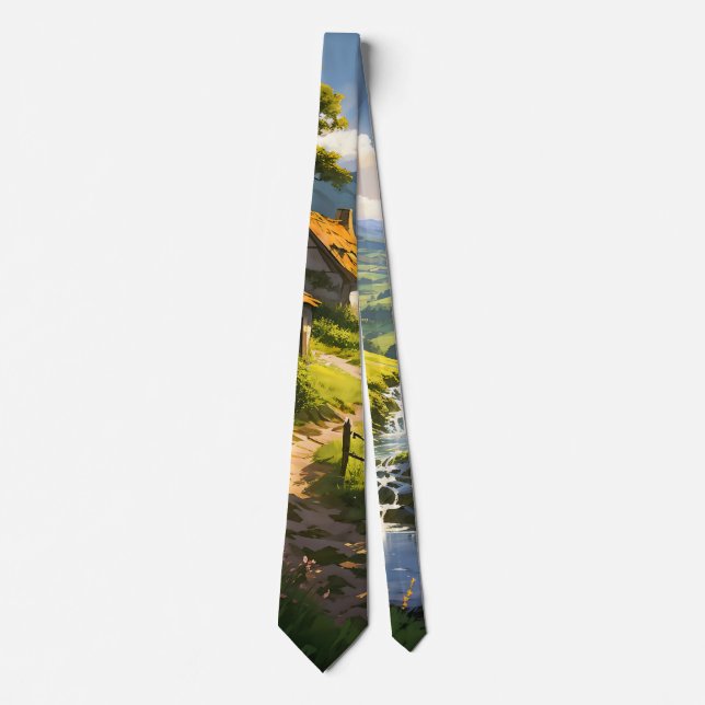 Rustic Stone Houses Village Tie (Front)