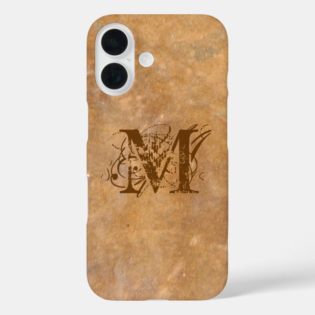 Rustic Stone Initial Look Case-Mate iPhone Case (Back)