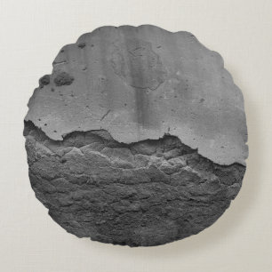 Rustic Stone Wall Napoli 2 - Yin Yang - BW Round Pillow