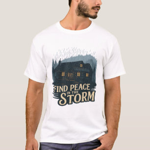 Rustic Storm Cabin – Peace in Nature T-Shirt