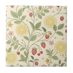 Rustic Strawberry & Citrus Earthy Pattern (1) Tile