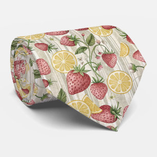 Rustic Strawberry & Citrus Earthy Pattern (8) Tie