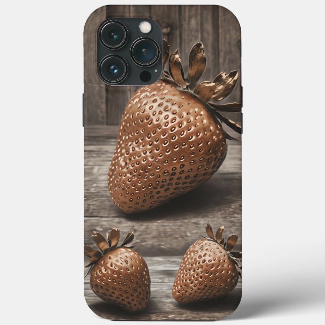 Rustic Strawberry Magnetic Phone Case (Back)