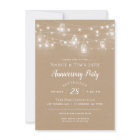 Rustic String Lights Anniversary Party Invitation
