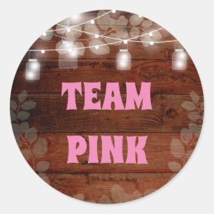 Rustic String Lights Baby Gender Reveal Stickers