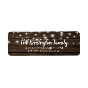 Rustic String Lights Barn Wood Address