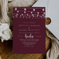 Rustic String Lights Burgundy Spanish Wedding 