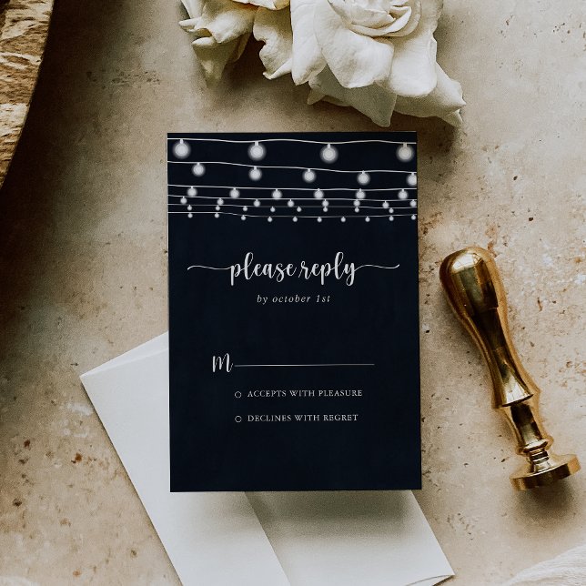 Rustic String Lights Calligraphy RSVP (Creator Uploaded)