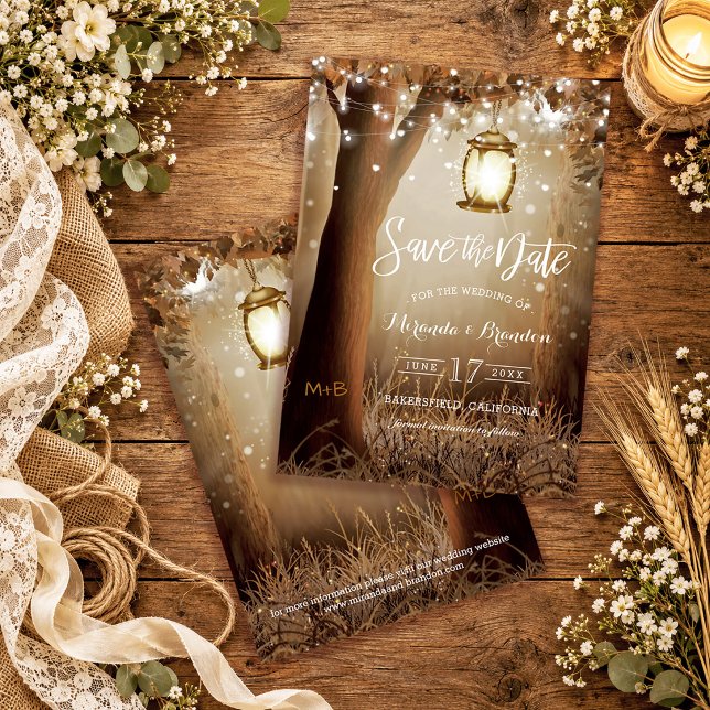Rustic String Lights Country Barn Wedding Save The Date (Creator Uploaded)