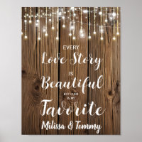 Rustic String lights Every Love story is..wedding