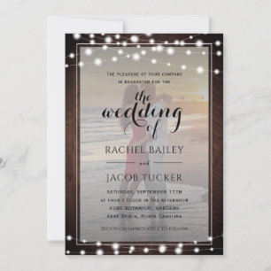 Rustic String Lights Faire-part de mariage de 2 ph