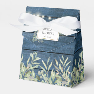Rustic String Lights Greenery Bridal Shower Favor Box