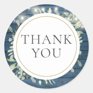Rustic String Lights Greenery Bridal Shower Favour Classic Round Sticker