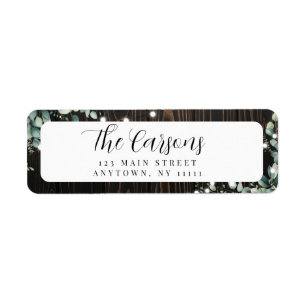 Rustic String Lights Greenery Return Address Label