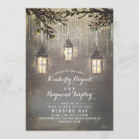 Rustic String Lights Lanterns Country Wedding