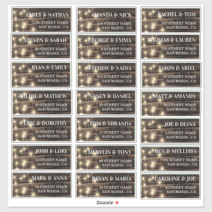 Rustic String Lights Mariage Étiquettes de adresse