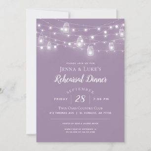 Rustic String Lights Rehearsal Dinner Invitation