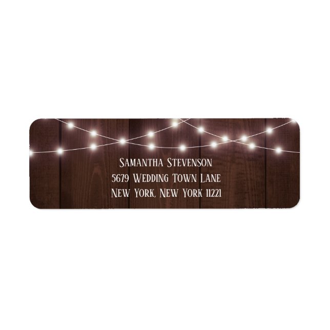 Rustic String Lights Return Address (Front)