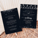 Rustic String Lights Stars Front & Back Wedding  Invitation<br><div class="desc">This rustic string lights stars front and back wedding invitation is perfect for an elegant wedding. The design features beautiful hand-painted string lights with splendid stars.

Save paper by including more details on the back of the invitation instead of on a separate enclosure card.</div>