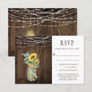 Rustic String Lights Sunflowers Mason Jars RSVP