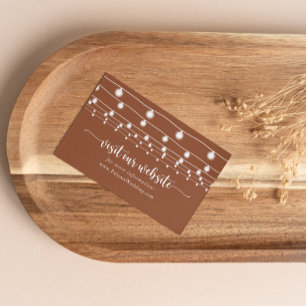  Rustic String Lights Terracotta Wedding Website   Enclosure Card