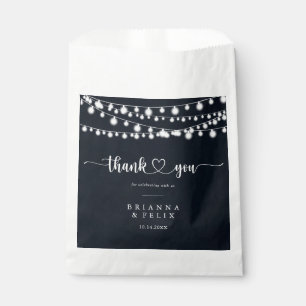Rustic String Lights Thank You Wedding  Favour Bag