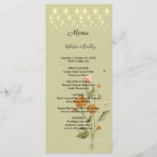 Rustic string lights trendy  Floral   Wedding Menu