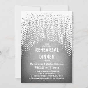 rustic string lights vintage rehearsal dinner invitation