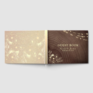 Rustic String Lights Wedding Guest Book