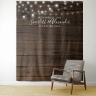 Rustic String Lights Wedding Photo Booth Backdrop