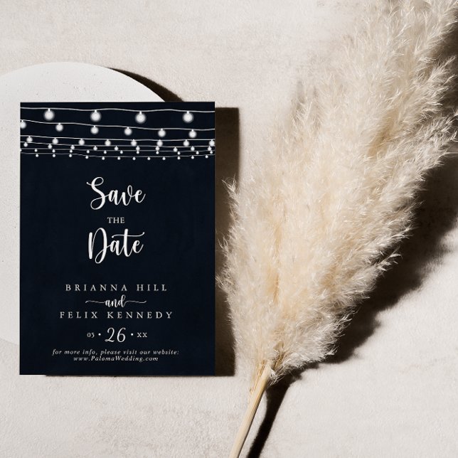 Rustic String Lights Wedding  Save The Date (Creator Uploaded)