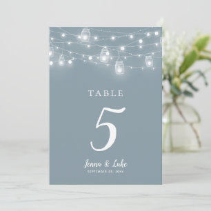 Rustic String Lights Wedding Table Numbers