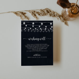 Rustic String Lights Wedding Wishing Well  Enclosure Card