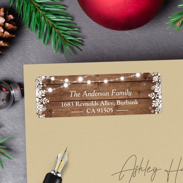 Rustic String Lights Winter Snowflakes Holiday (Creator Uploaded)