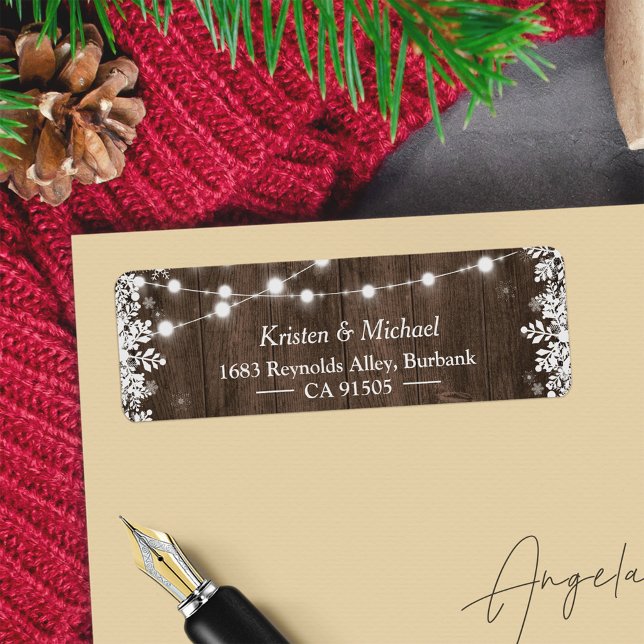 Rustic String Lights Wood Winter Snowflakes (Creator Uploaded)