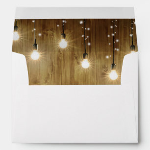 Rustic String Of Lights Country Wedding Envelope