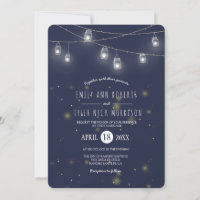 Rustic Strings of Mason Jars Fireflies Wedding